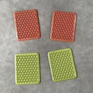 Vintage Set Of 4 Rubbermaid Coasters By Kar-Rug Made in USA Art Deco MCM
